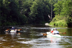 on the canoes along Lithuania
