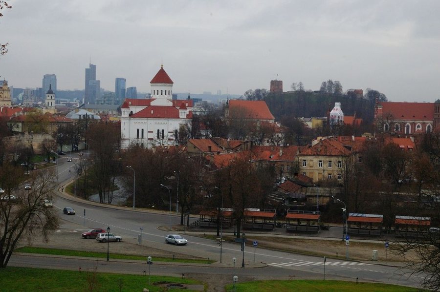 Vilnius panorama with historic buildings and a modern skyline